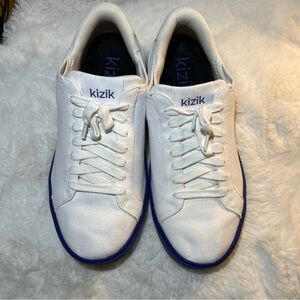 Kizik Women’s Irvine White/ Blue Canvas Casual Sneakers Size 9 W Men’s 7.5 W